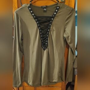 Rue21 Fairy Corset Flowy Lace Up Top